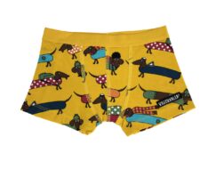 Dachshund Print Boxer MUSTARD