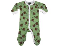 Squirrel Print, Nyfødt Pyjamas m/fot LGT CLOVER SQUIRREL